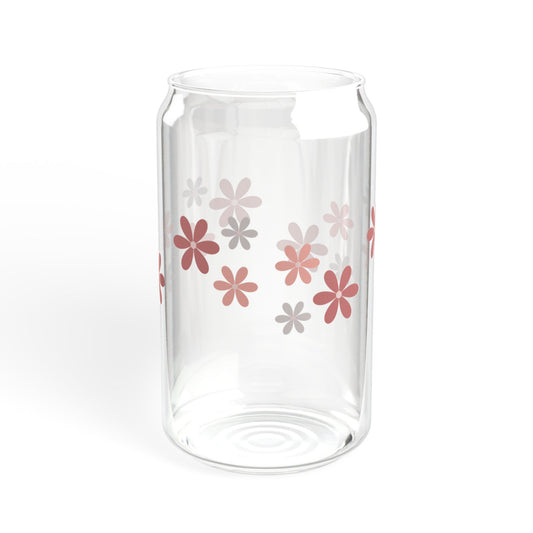 Flowered Sipper Glass, 16oz